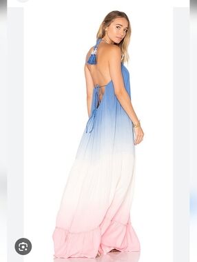 Young Fabulous Broke Georgina Maxi Dress Sherbet Ombre M Boho Flowy Summer Tiere